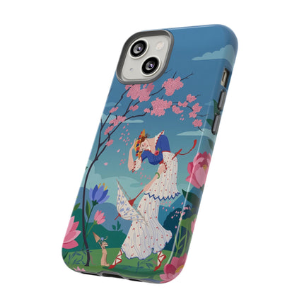 🌸☂️ The Lady Of The Falling Blossoms Phone Case – Art Deco Garden Whimsy