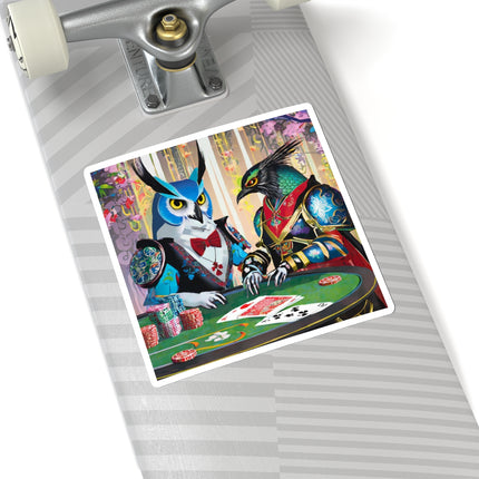 Cyberpunk Owl & Raven Kiss-Cut Stickers (4 Sizes)