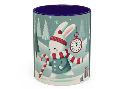 Candy Cane Timekeeper Bunny Colorful Mugs (11oz, 15oz)