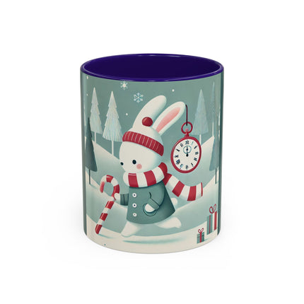 Candy Cane Timekeeper Bunny Colorful Mugs (11oz, 15oz)