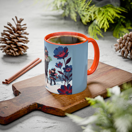 🎁🌺 The Christmas Gift Garden Stroll Colorful Mug – Art Deco Holiday Fantasy