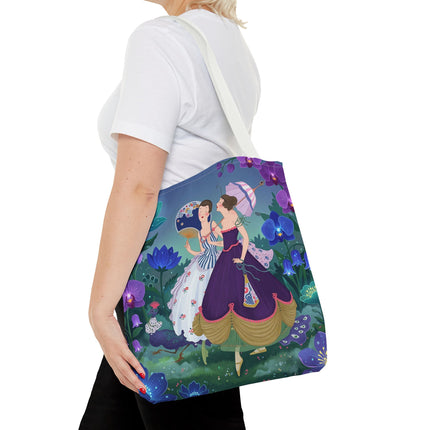 🌸☂️ The Ladies Of The Garden Promenade Tote Bag – Art Deco Floral Elegance