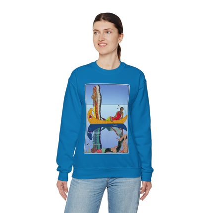 Le long du Missouri (Indian couple on the Missouri River) by George Barbier Heavy Blend™ Crewneck Sweatshirt