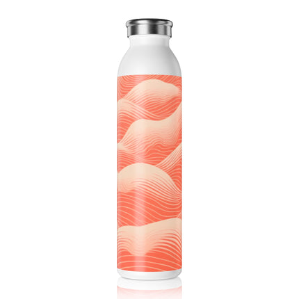 Hues of Orange and Beige Wave Pattern Slim Water Bottle