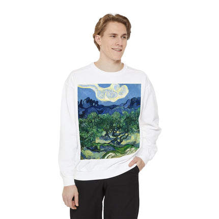 Olive Trees by Vincent Van Gogh Garment-Dyed Sweatshirt