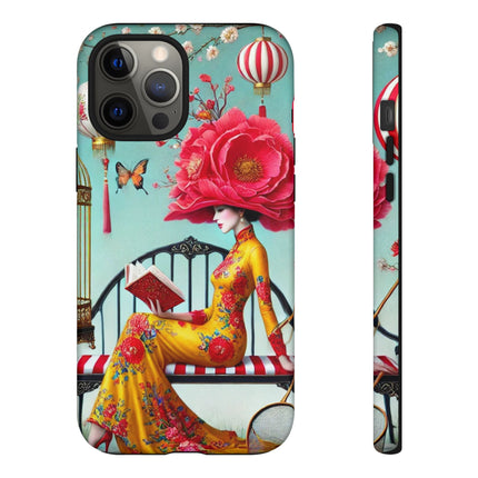 Reading In A Painted Garden Phone Cases