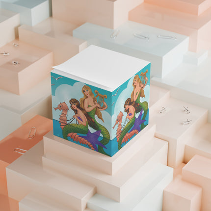 Three Mermaids with Strings of Pearls by Carlo Chiostri Note Cube