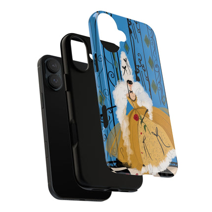 🎭🌹 The Lady At The Masquerade Gates Phone Case – Art Deco Fashion Illustration