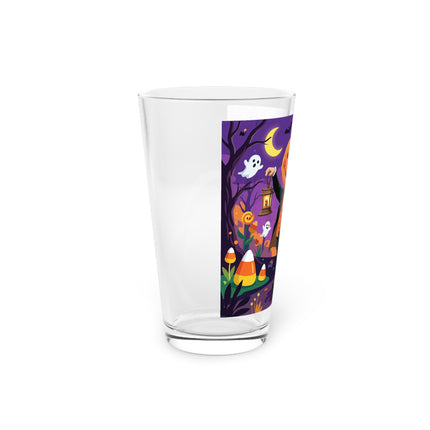 🎃🏮 The Pumpkin Gentleman’s Moonlit Stroll Glass, 16oz – Whimsical Halloween Charm