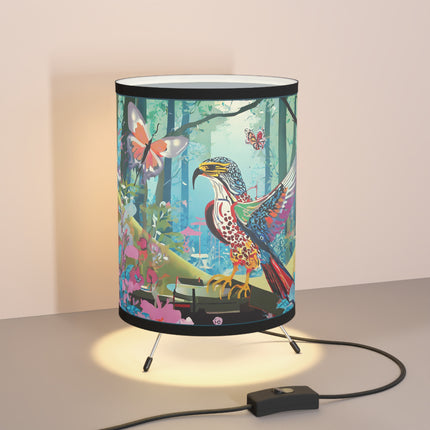 A Colorful Raptor Tripod Lamp