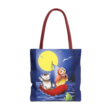 Children's Art Owl and Pussy Cat Tote Bag  (AOP)