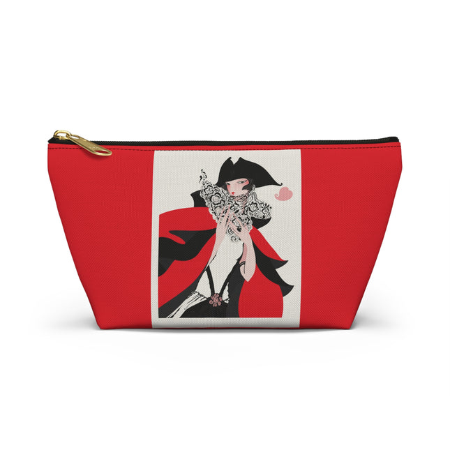 Crimson Masquerade Cosmetic Bag – Dramatic Grace & Bold Elegance