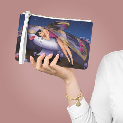 Slumbering Fairy on a Mushroom Clutch Bag