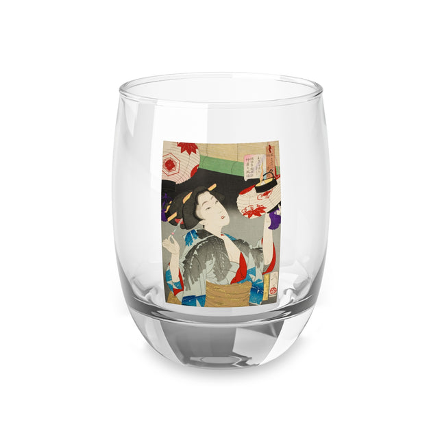 Looking Observant; The Appearance of a Kyoto Waitress of the Meiji Era by Tsukioka Yoshitoshi Whiskey Glass