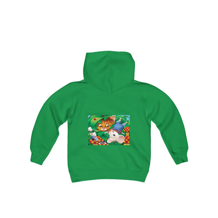 Whimsical Adventure Youth Hooded Sweatshirt – A Playful Journey Through Nature
