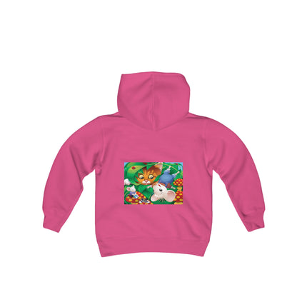 Whimsical Adventure Youth Hooded Sweatshirt – A Playful Journey Through Nature