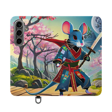 🐀⚔️ Cyber Samurai Rat Flip Case – Neon Discipline & Futuristic Skill