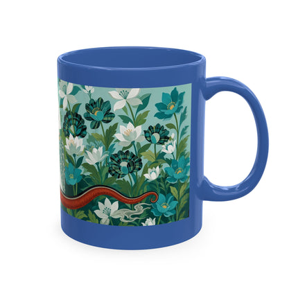 🐉🌿 The Lady & The Garden Dragon Ceramic Mug – Art Deco Botanical Whimsy