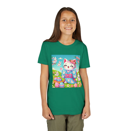 Springtime Kitten’s Easter Joy Youth Short Sleeve Tee