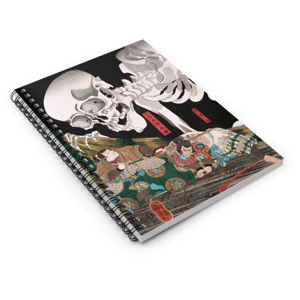 Mitsukuni Defying the Skeleton Spectre by Utagawa Kuniyoshi Spiral Notebook - Ruled Line