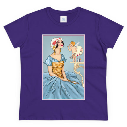 The Enchanting Painter: A Fairy's Artistic Touch Ceramic Women's Midweight Cotton Tee
