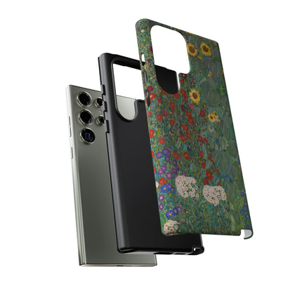Farm Garden with Sunflowers by Gustav Klimt Phone Cases