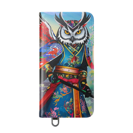 🦉⚔️ Cyberpunk Samurai Owl Flip Case – Neon Wisdom & Warrior Honor