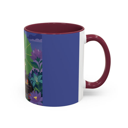 The Lady Of The Moonlit Needlework Colorful Mugs – Art Deco Crafting Elegance