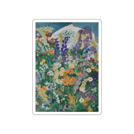 Flowers on the Mountain by August Babberger Die-Cut Stickers (5 Sizes)