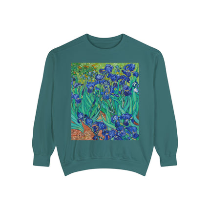 Irises by Vincent Van Gogh Unisex Garment-Dyed Sweatshirt