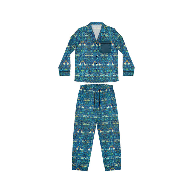Birds by William Morris Women's Satin Pajamas (AOP)