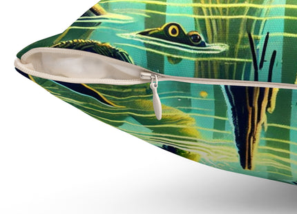 Swamp Stalker Spun Polyester Square Pillow