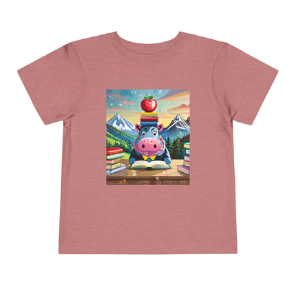 Hippos Hit the Books Toddler Short Sleeve Tee