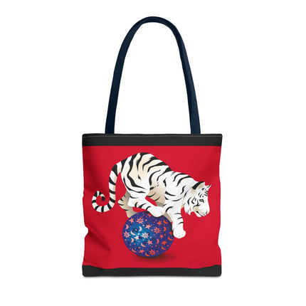 Majestic White Tiger on a Celestial Journey Tote Bag (AOP)