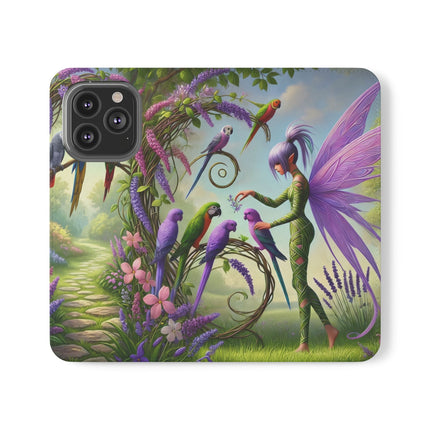 🧚🦜 Lavender-Winged Fairy Flip Case – Dreamy Elegance & Spring Whimsy