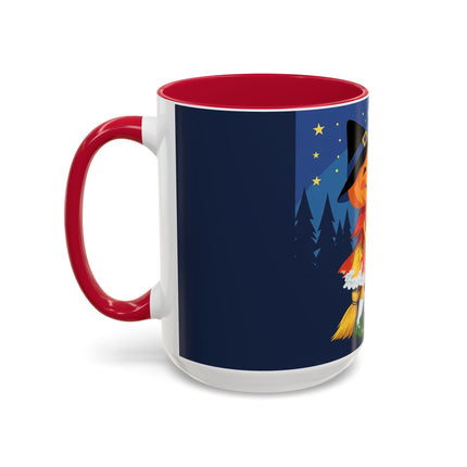 🎃🐈‍⬛ The Little Pumpkin Witch And Her Black Cat Colorful Mug – Whimsical Halloween Charm