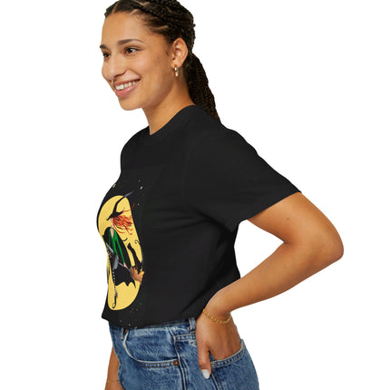 A Witch’s Moonlit Flight Unisex Garment-Dyed T-shirt