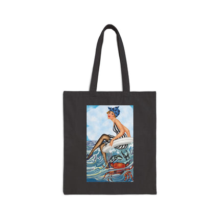 Playful Waves and Fashion Follies Cotton Canvas Tote Bag