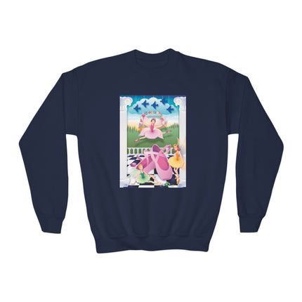 Graceful Enchantment Youth Crewneck Sweatshirt – Ballet Beauty & Artistic Expression