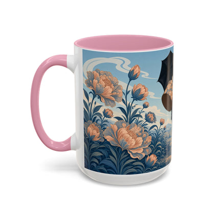 ☔🌸 The Grand Floral Journey Colorful Mug – Art Deco Travel Elegance