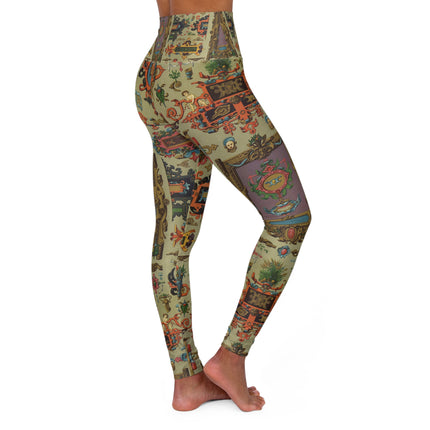 XVI et XVII Siecle 2 by Émile Prisse d'Avennes High Waisted Yoga Leggings (AOP)
