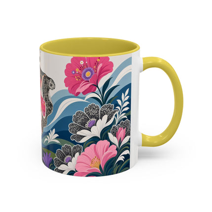 🌸🎀 The Pink Lace Garden Promenade Colorful Mug – Art Deco Fashion Elegance