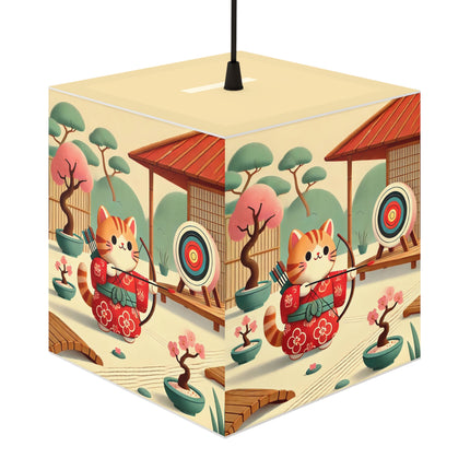 🏹🌸 Archer Kitten in the Zen Garden Light Cube Lamp – Focus, Whimsy & Zen Balance