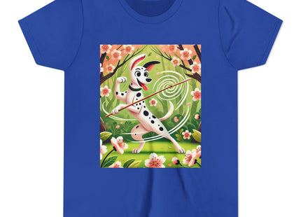 Dalmatian Dance in the Cherry Blossom Grove Youth Short Sleeve Tee