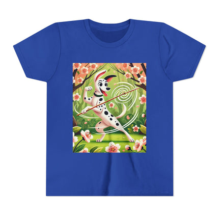 Dalmatian Dance in the Cherry Blossom Grove Youth Short Sleeve Tee
