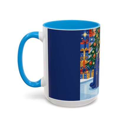 👑🎄 The Christmas Queen Of Golden Bells Colorful Mug – Art Deco Holiday Elegance