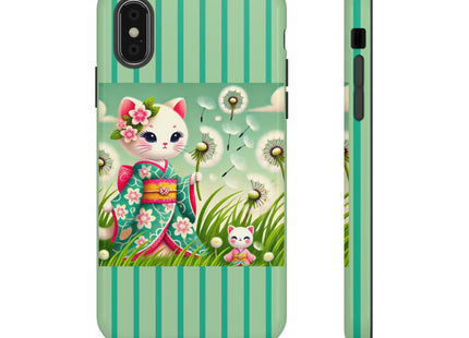 Geisha Kitten and the Dandelion Phone Cases