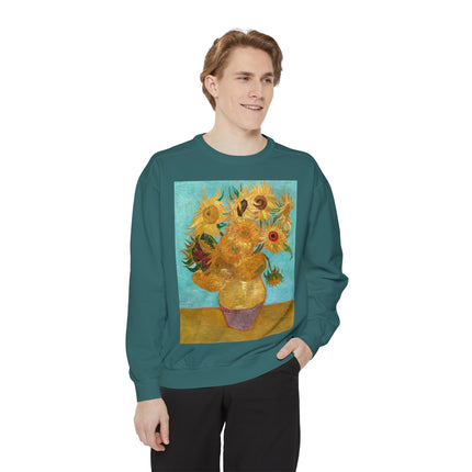 Vase with Twelve Sunflowers by Vincent Van Gogh Unisex Garment-Dyed Sweatshirt