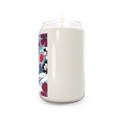🎿❄️ The Winter Flower Skier Scented Soy Candle – Art Deco Alpine Fantasy