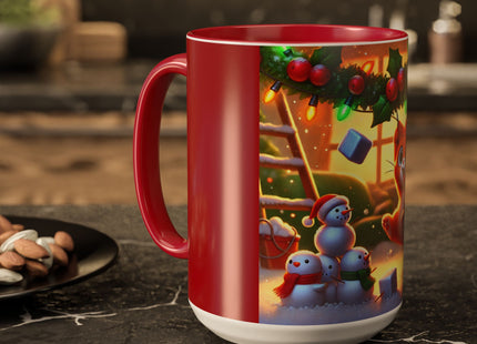 Naughty or Nice Kitten Christmas Colorful Mugs (11oz, 15oz)